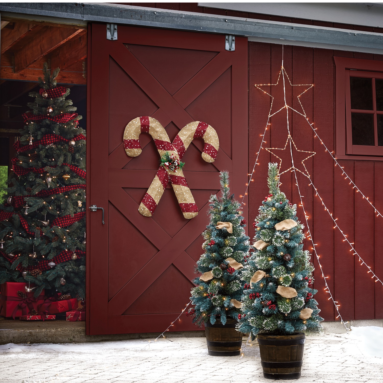 Glitter Candy Cane Country Door