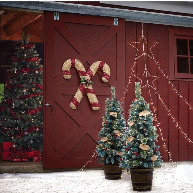 Glitter Candy Cane Country Door