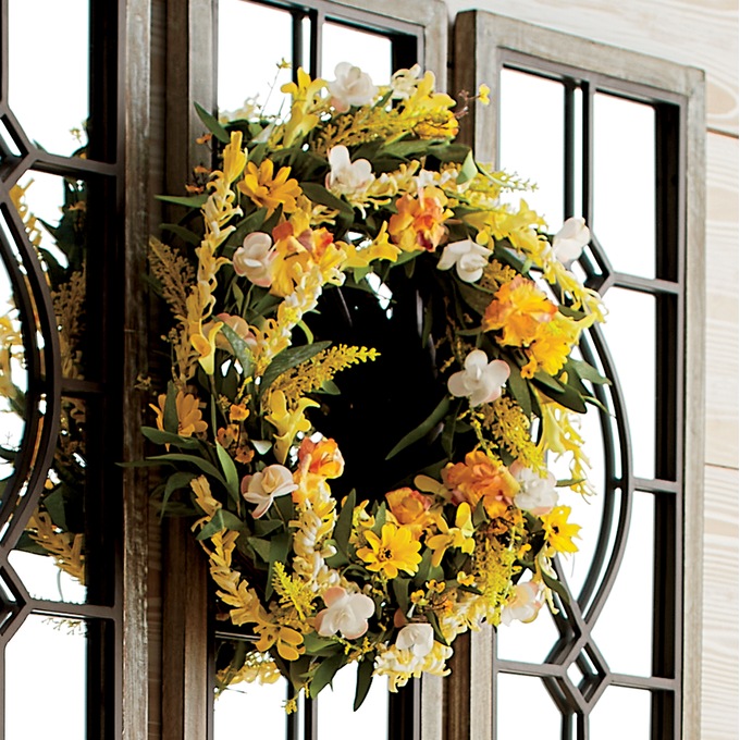 Yellow Wildflower Wreath, , large