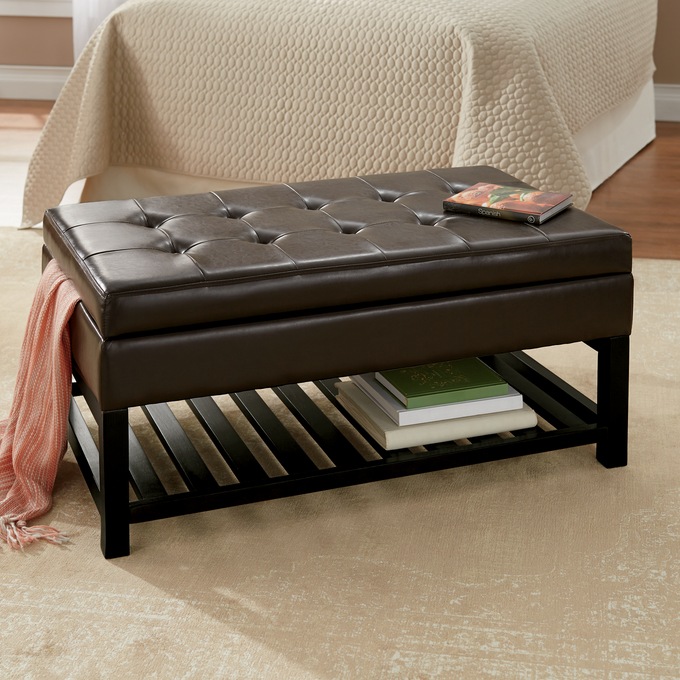 Hudson Storage Bench, Espresso, large