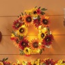 Lit Sunflower Wreath, , large