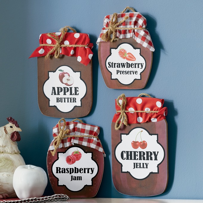 4-Piece Fruit Preserves Jar Art Set, , large