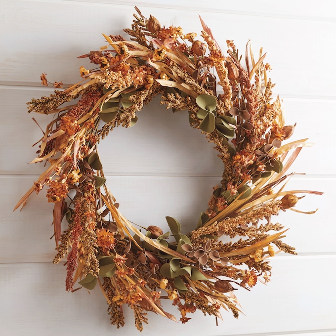 Fall Harvest Wheat Wreath, , large