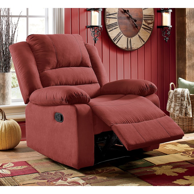 Microfiber Overstuffed Recliner Country Door