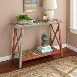 Console Table Entryway Sofa Wood Storage Rustic Country Door