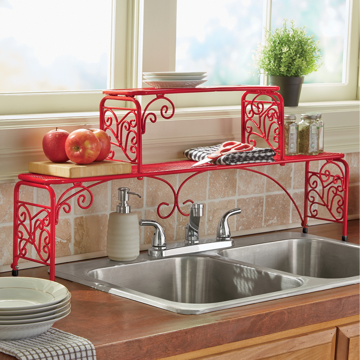 Over the sink shelves for kitchen