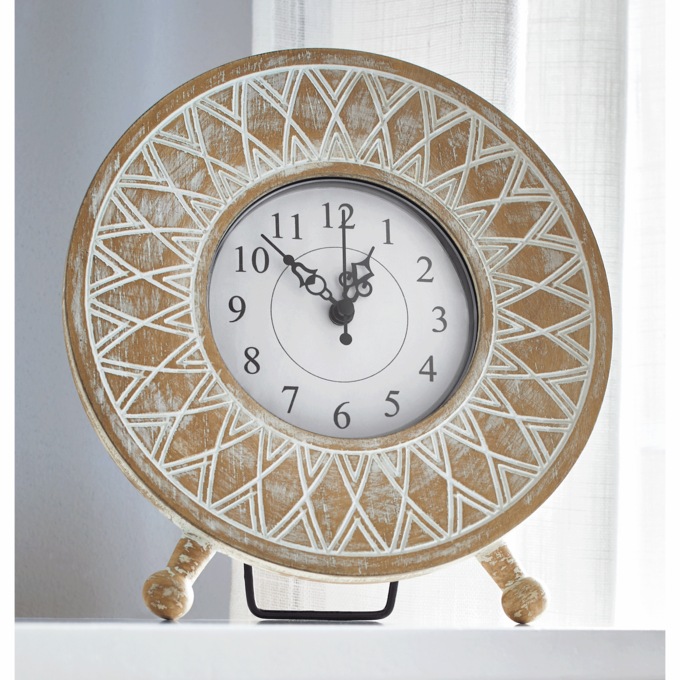 Jasper Carved Tabletop Clock, , large