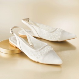 Midnight Velvet Pearl-Embellished Cap-Toe Flat, , large