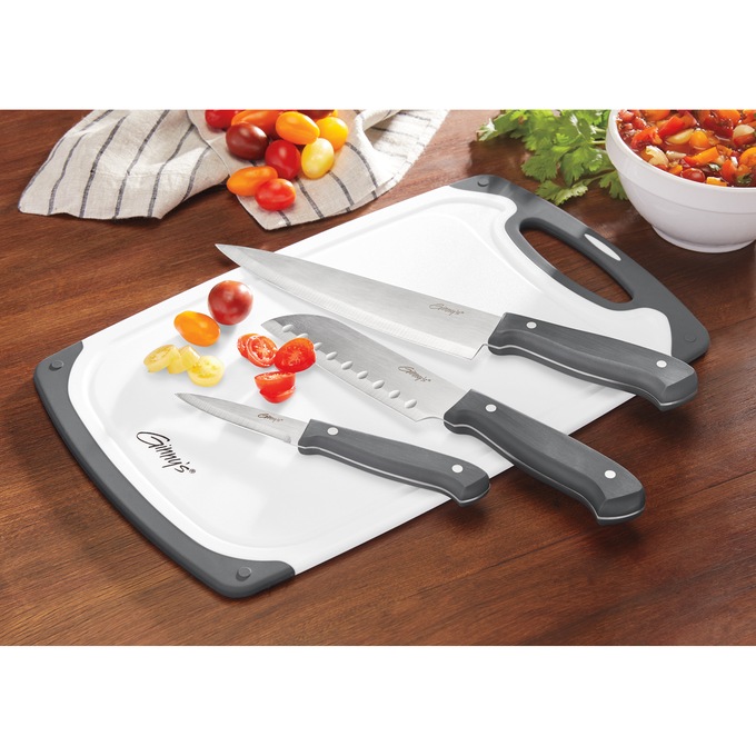 Ginny's 3-Piece Knife Set with Cutting Board, , large