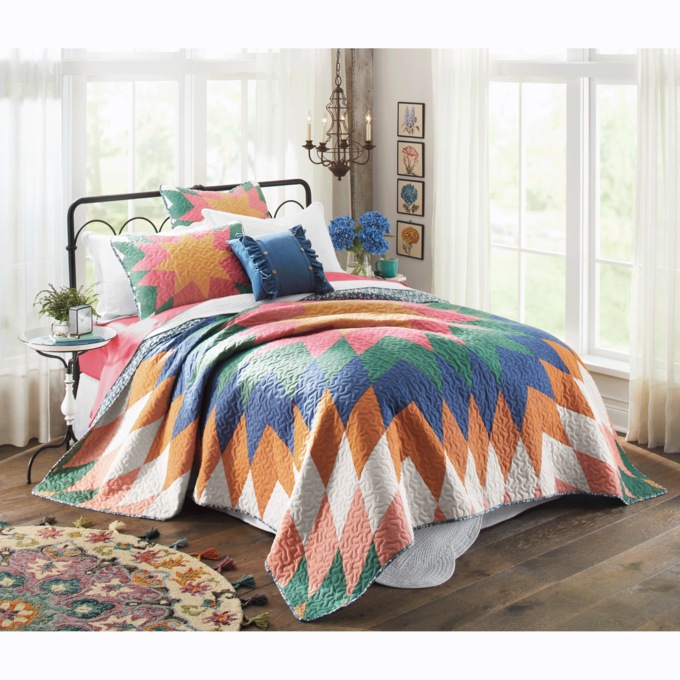 Sunburst Oversized Quilt and Sham, , large