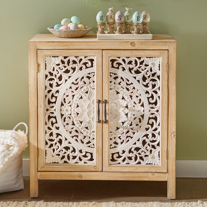 Carved Lena Cabinet, , large