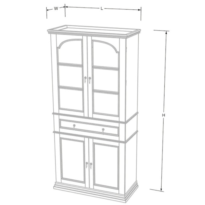 Arwen Cabinet with Built-In Lit Hutch, , large