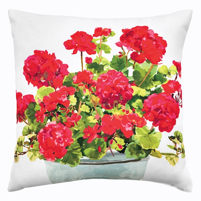 Indoor/Outdoor Geraniums Accent Pillow, , large