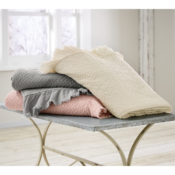 Ruffled Hem Oversized Quilt, , large