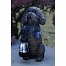 Solar Sitting Dog with Lantern, Black, large