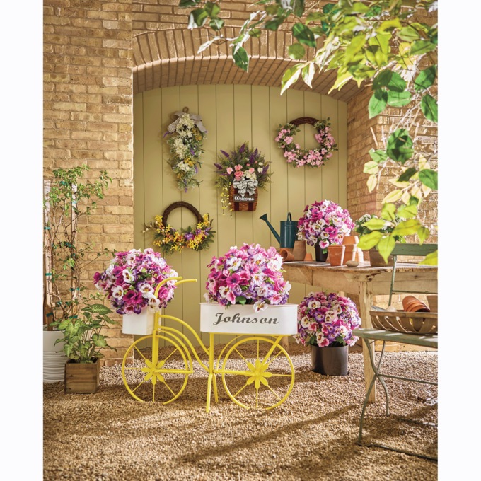 Set of 2 Outdoor Faux Flower Pot Filler, , large