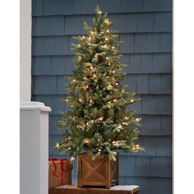 4' Tree in Wood-Look Base, , large