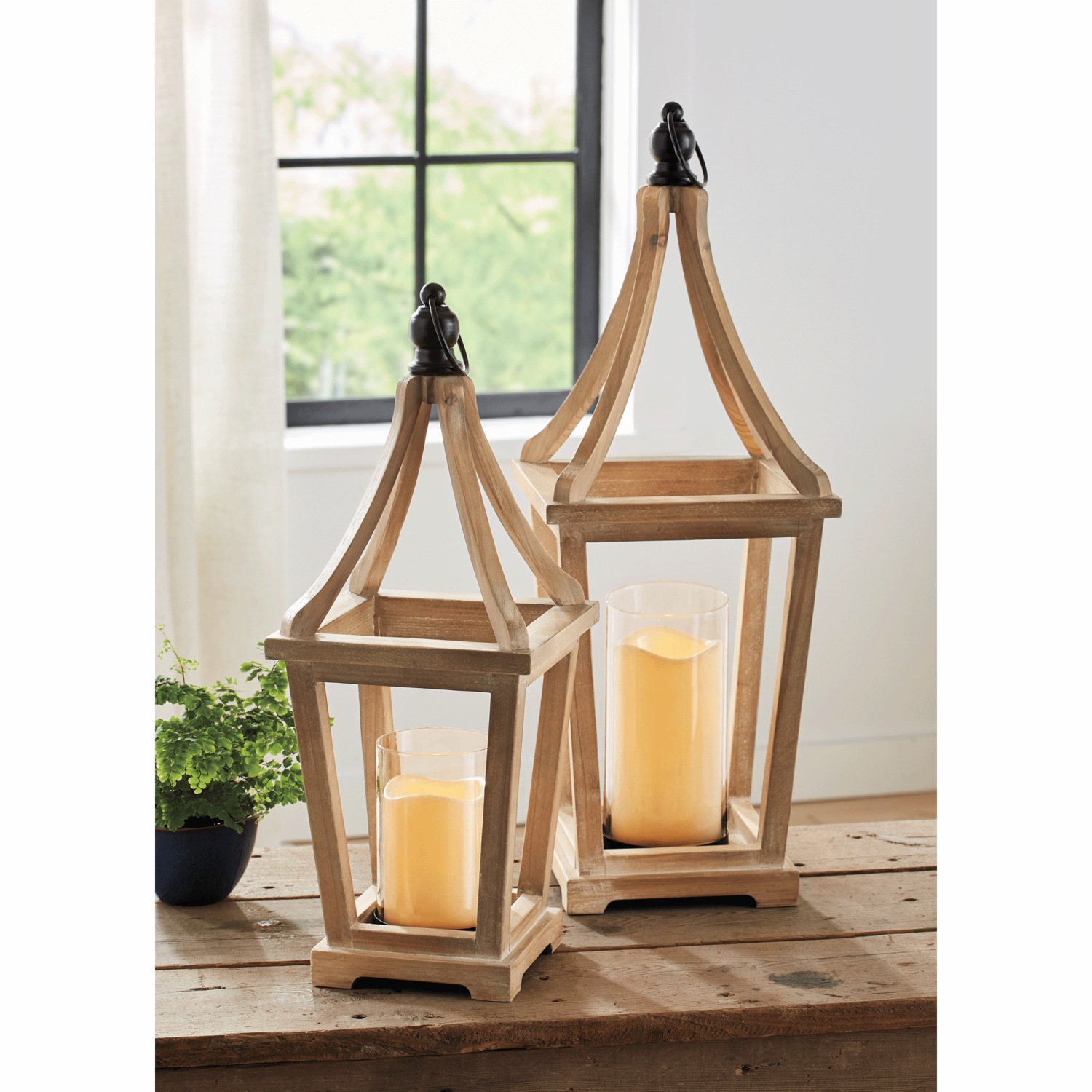 Set of 2 Decorative Lanterns | Country Door