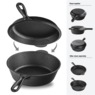 Granitestone Pre-Seasoned Cast Iron 2-in-1 Cooker, , large