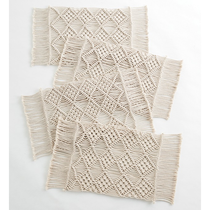 Set of 4 Macramé Placemats Country Door
