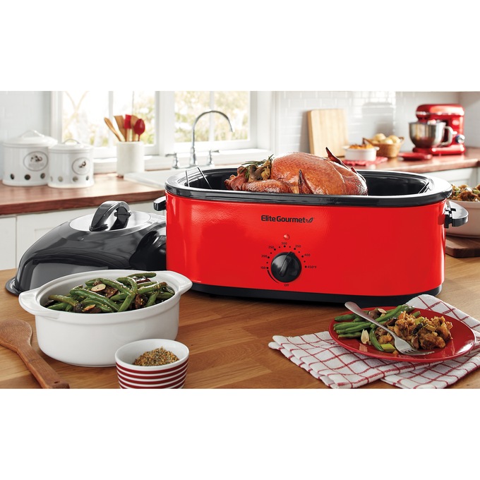 Elite Gourmet 18-Quart Electric Roaster with Lid