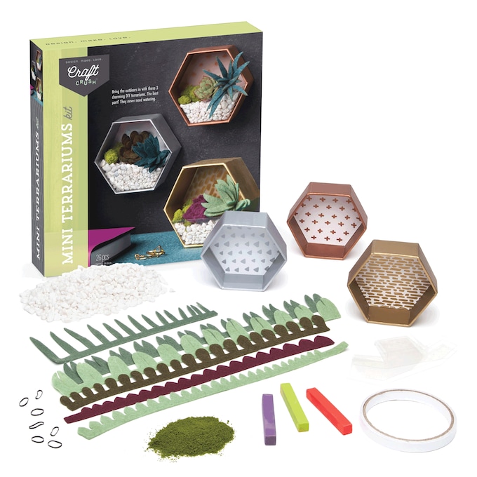 Craft Crush Mini Terrariums Kit, , large