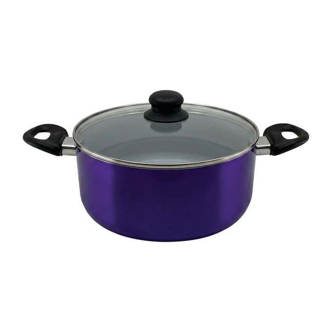 20-Piece Ceramic Metallic Cookware Set, Amethyst, large