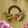 Colorful Pansy Half Wreath, , large