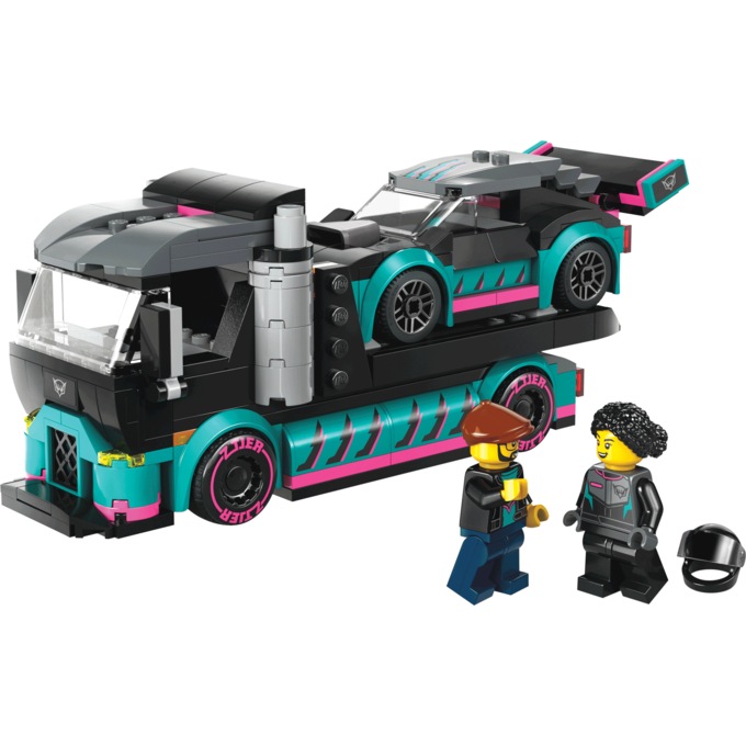 LEGO City Race Car and Car Carrier Truck, , large
