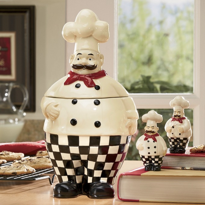 Bon Appetit Chef 4 Piece Cookie Jar And Salt And Pepper Set Country Door