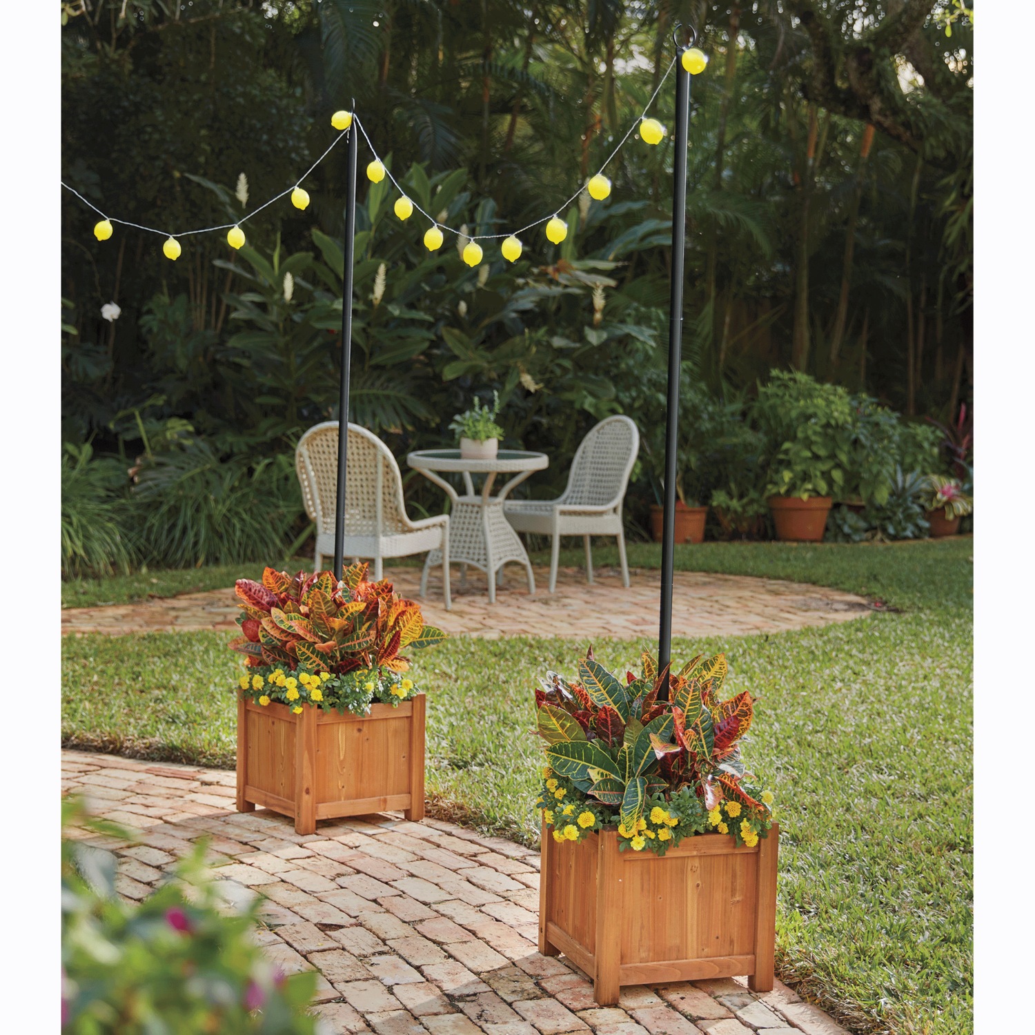 Outdoor planter light posts on sale