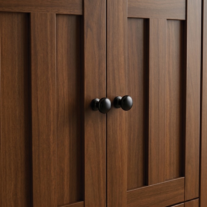 Katie Microwave Stand with Hutch, Black Walnut, large