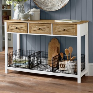 Kaine 3-Drawer Console with Wire Baskets, , large