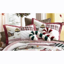 Holiday Sherpa Patch Sham, , large