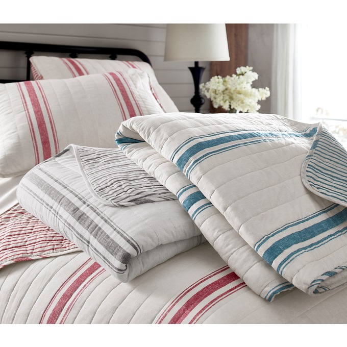 Farmhouse Stripe 3-Piece Quilt Set, , large