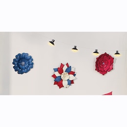 Set of 3 Metal Americana Flowers, , large