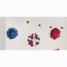 Set of 3 Metal Americana Flowers, , large