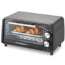 Elite Gourmet 4-Slice Countertop Toaster Oven with Crumb Tray, Black, large