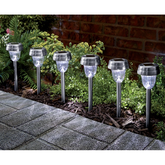 6-Piece Solar Stake Light Set, , large
