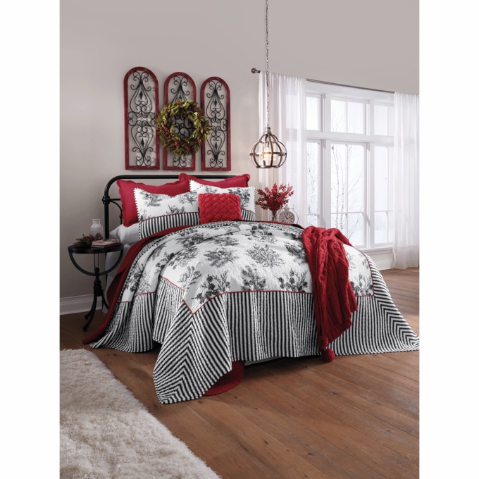 Winter Toile Oversized Quilt, , large