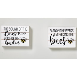 Set of 2 Bee Signs, , large