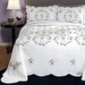 Gwen Embroidered Quilted Bedspread, , large