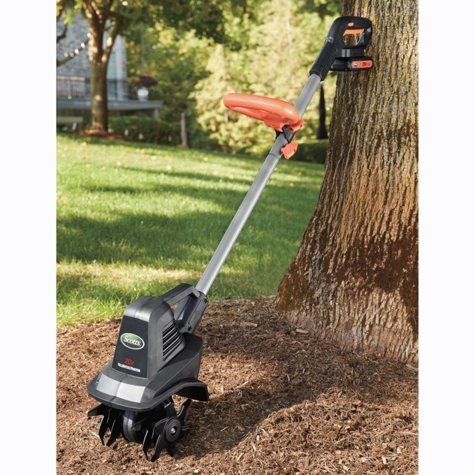 Scotts 20V 7.5-inch Cordless Electric Garden Tiller/Cultivator, , large