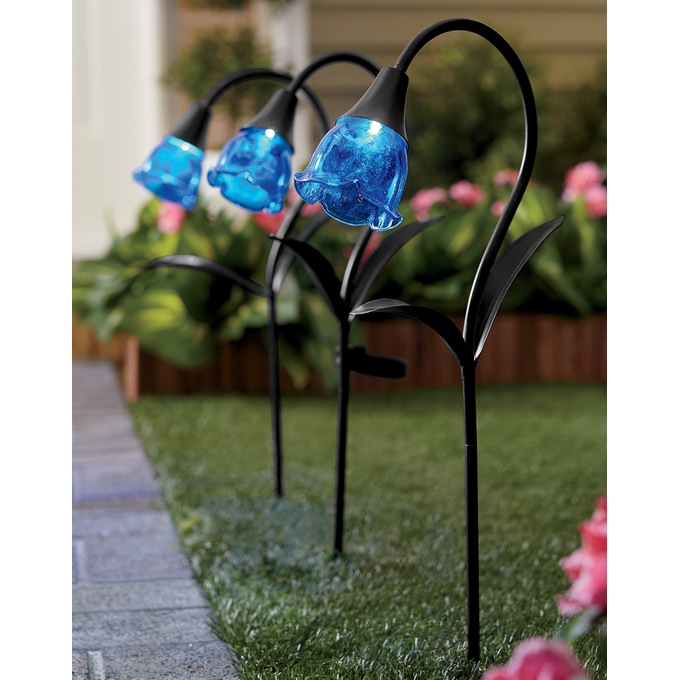 Set of 3 Bluebell Solar Stakes Country Door