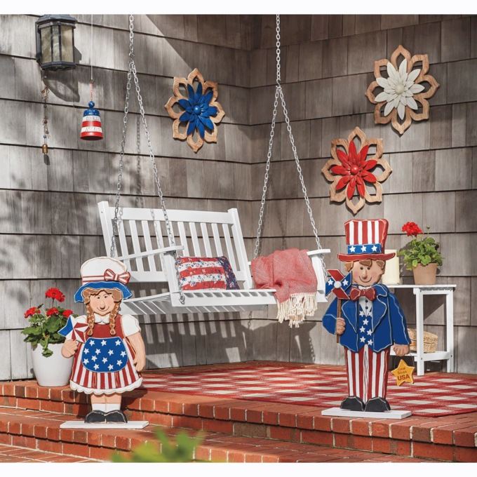 Chunky Wood Patriotic Girl or Boy, , large