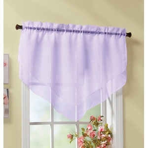 Emelia Sheer Voile Double-Layer Ascot Valance, , large