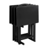 Louis 5-Piece Tray Table Set, Black, large