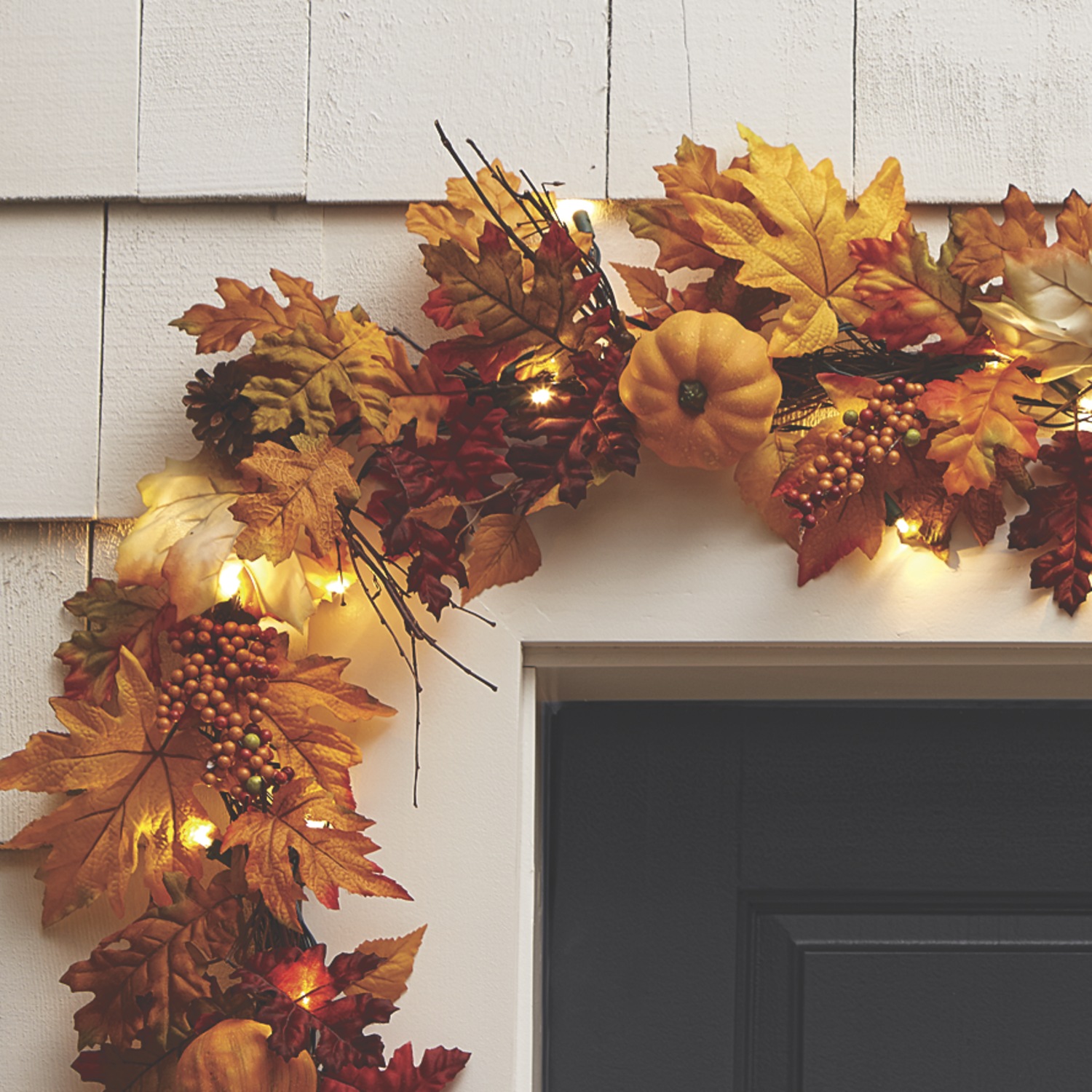 Lighted Fall Leaves Garland Country Door Lighted Fall Leaves Garland
