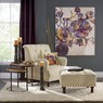 Tufted Accent Chair and Nailhead Ottoman, , large
