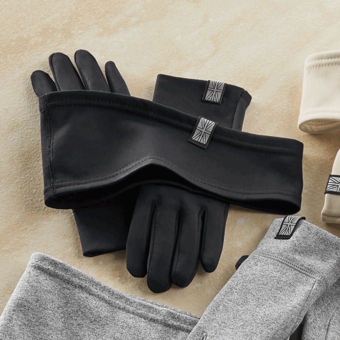 Women’s Flurries Headband/Glove Set, Black, large